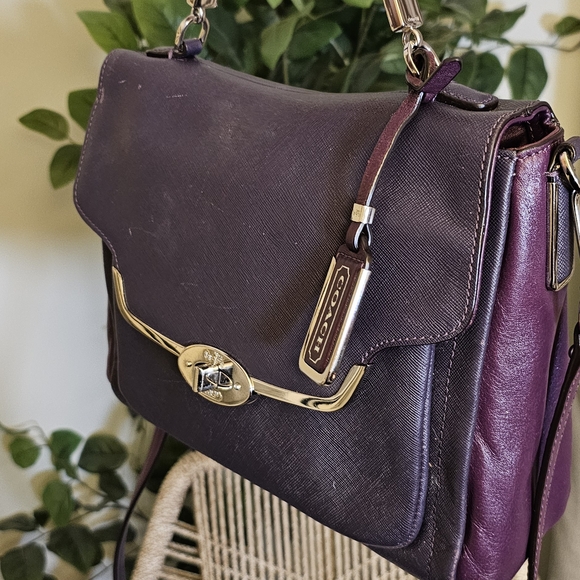 Coach Madison Sadie Flap in Purple with Silver Hardware - Picture 6 of 7